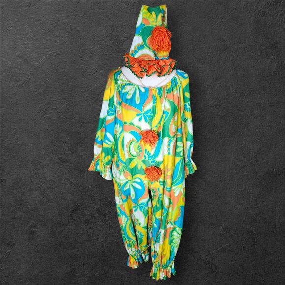 Vintage 1970s Handmade Clown Costume Suit w/ Hat & Ruffle One of a Kind - Picture 3 of 16